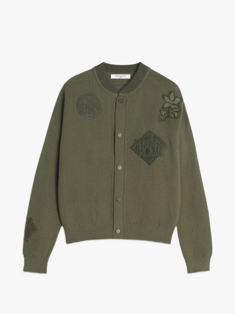 Maison Kitsuné buttoned appliqué cardigan | Green | Image 1