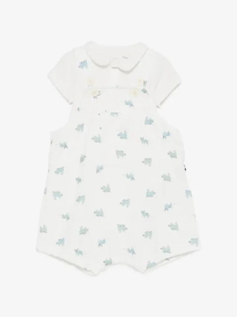 Petit Bateau set con peto con cuello Peter Pan