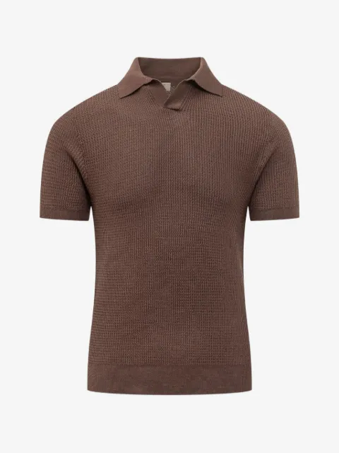 RAKKI T-shirt i vaffelstrik med V-hals