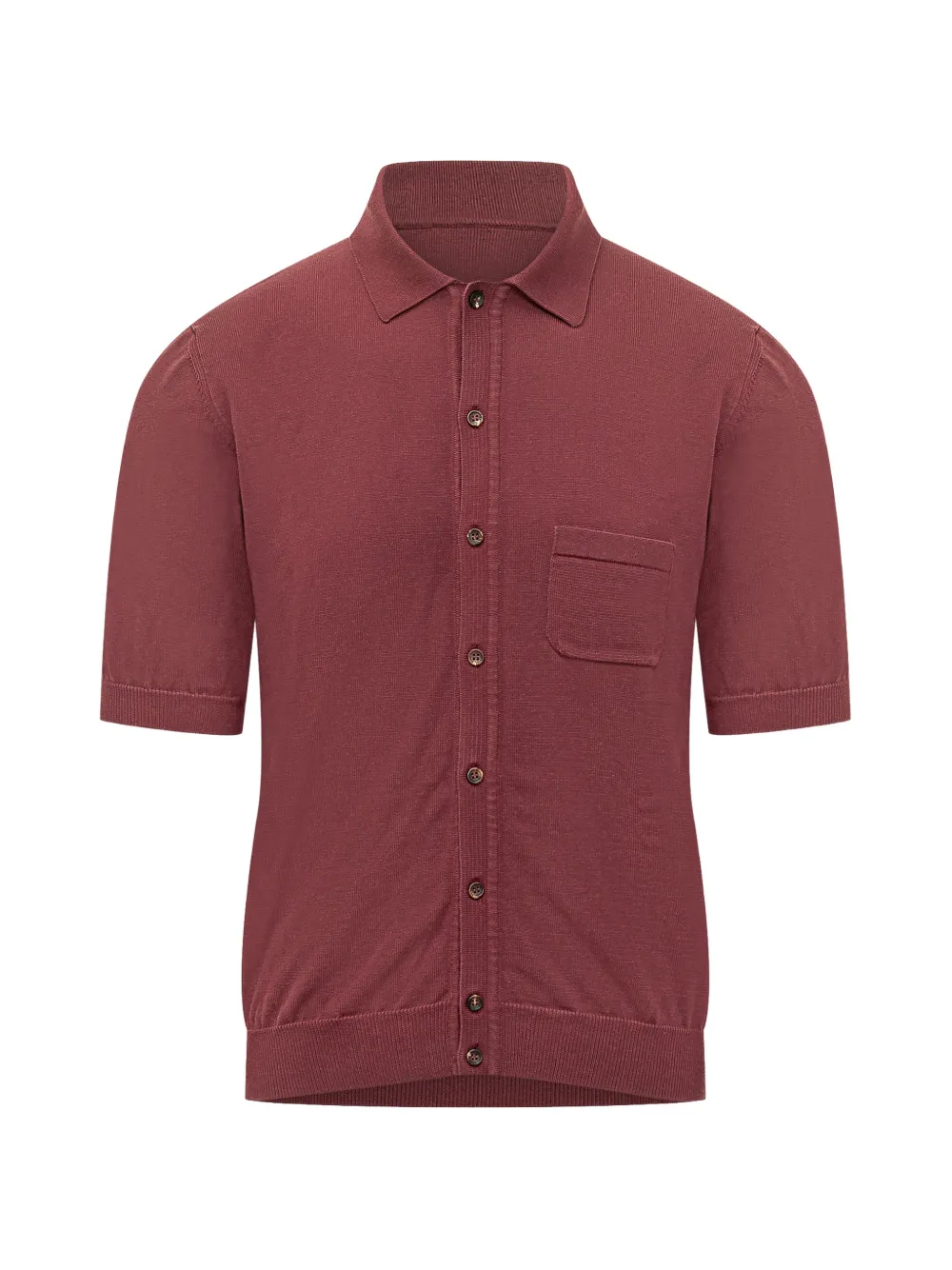 RAKKI chest-pocket knitted shirt - Rosso