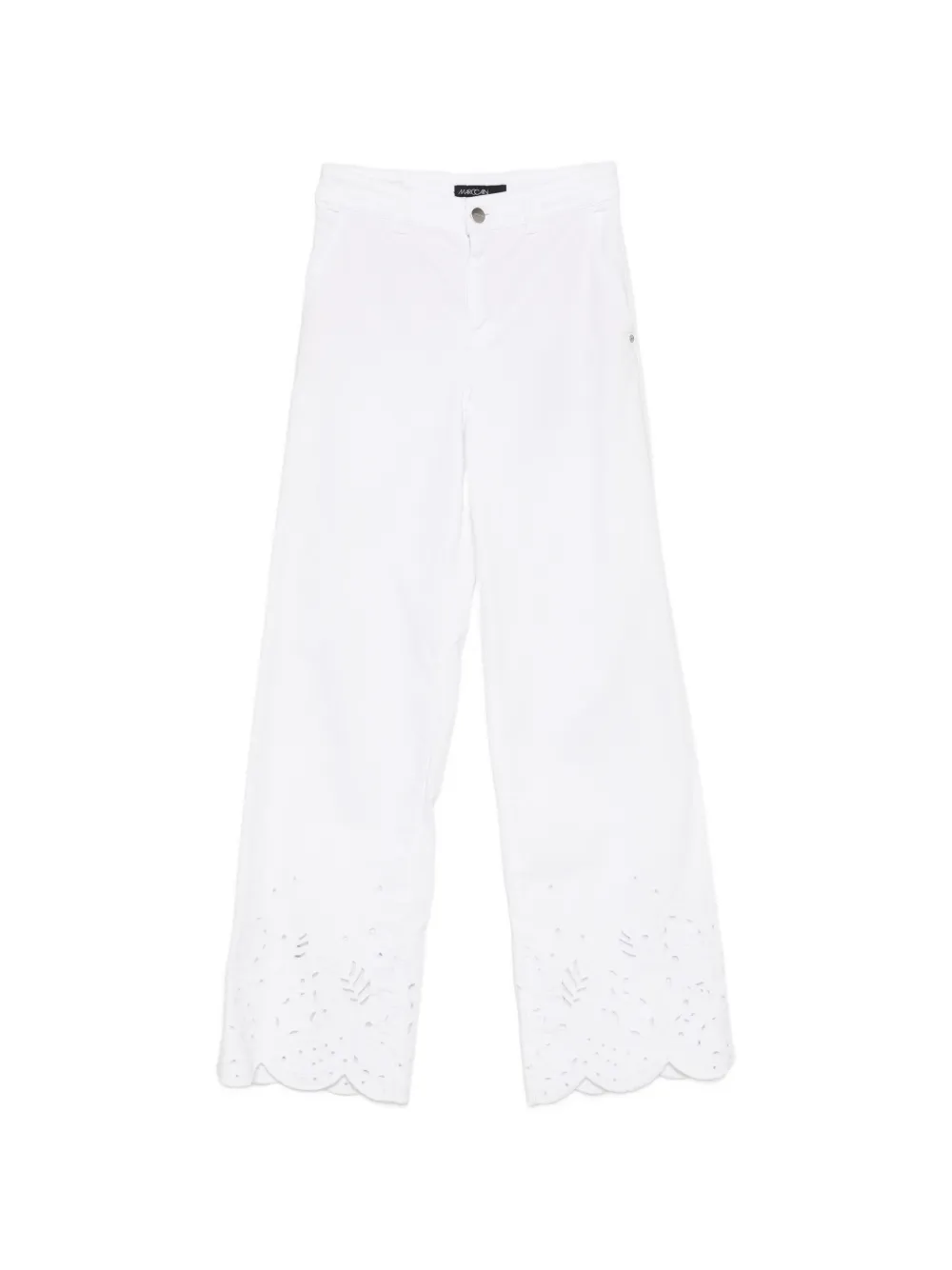 MARCCAIN Straight-Leg-Jeans mit Wellensaum - Weiß