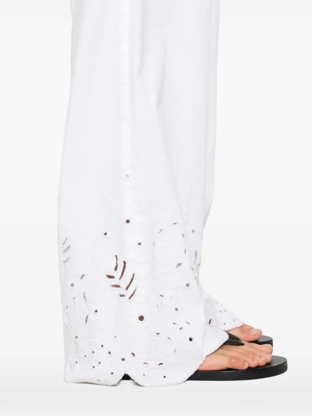 MARCCAIN Straight jeans met gewelfde afwerking Wit