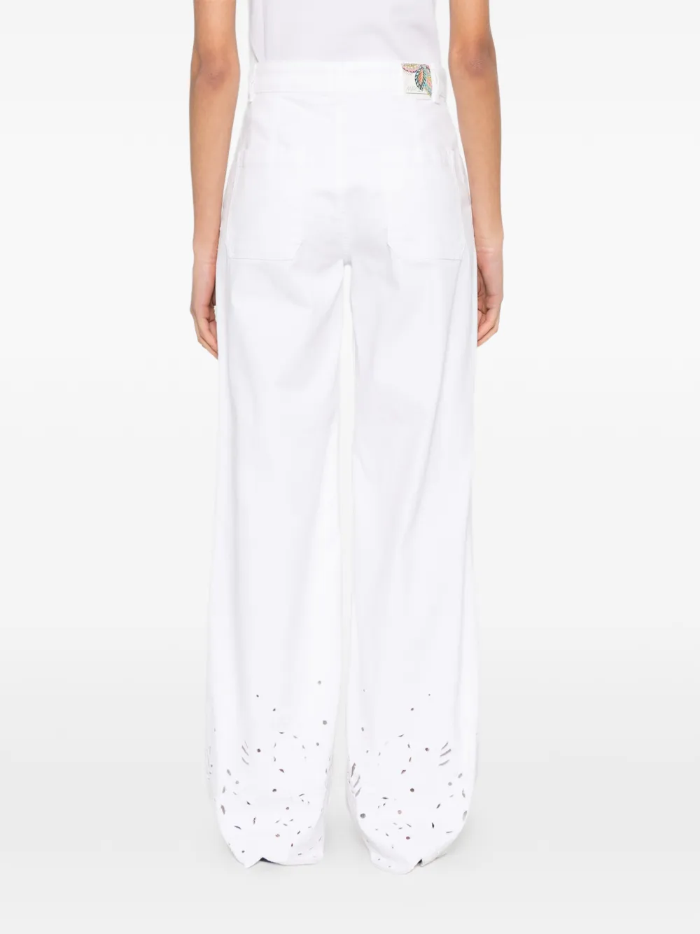 MARCCAIN Straight jeans met gewelfde afwerking Wit