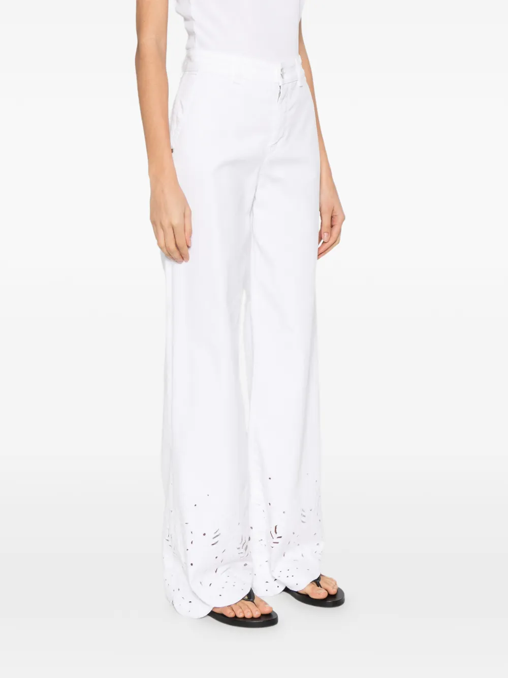 MARCCAIN Straight jeans met gewelfde afwerking Wit