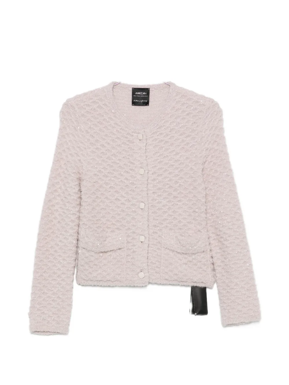 MARCCAIN sequin-embellished waffle-knit cardigan - Violett
