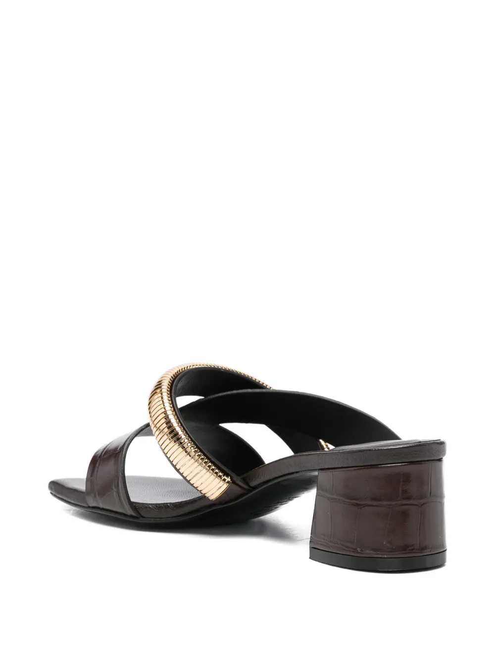 Donnarì Croc-effect Strap Sandals - Brown 