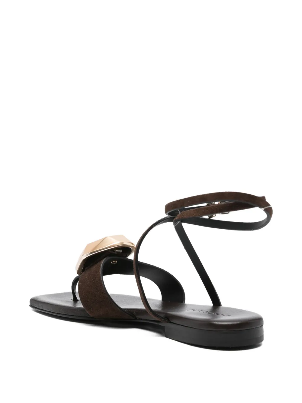  Donnarì Gold-tone-embellishment Ankle-strap Sandals - Brown 