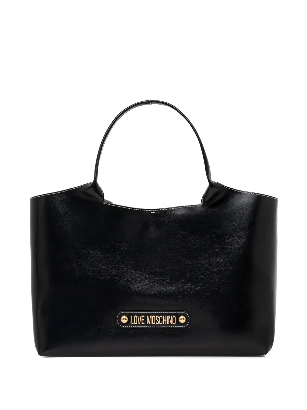 Love Moschino logo-appliqué tote bag - Nero