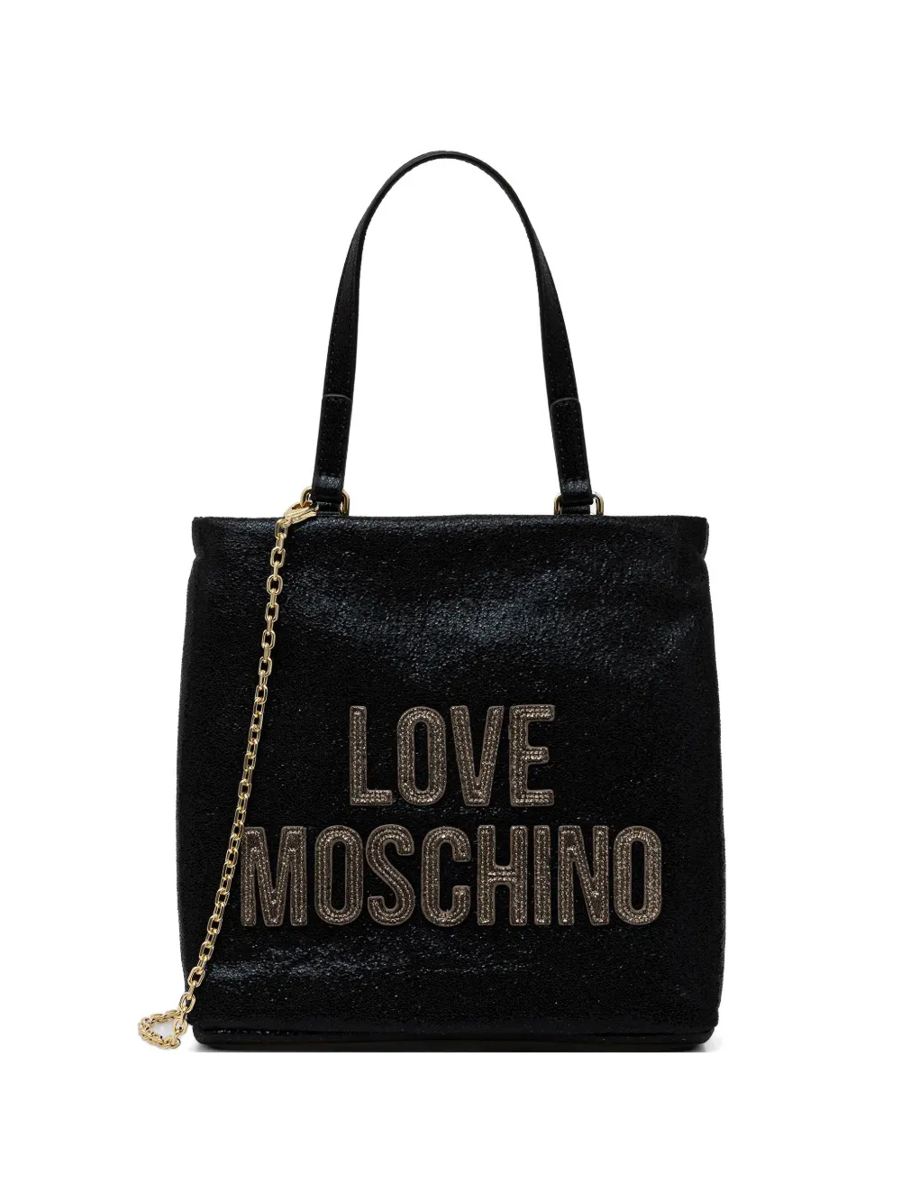 Love Moschino embellished-lettering tote bag - Nero