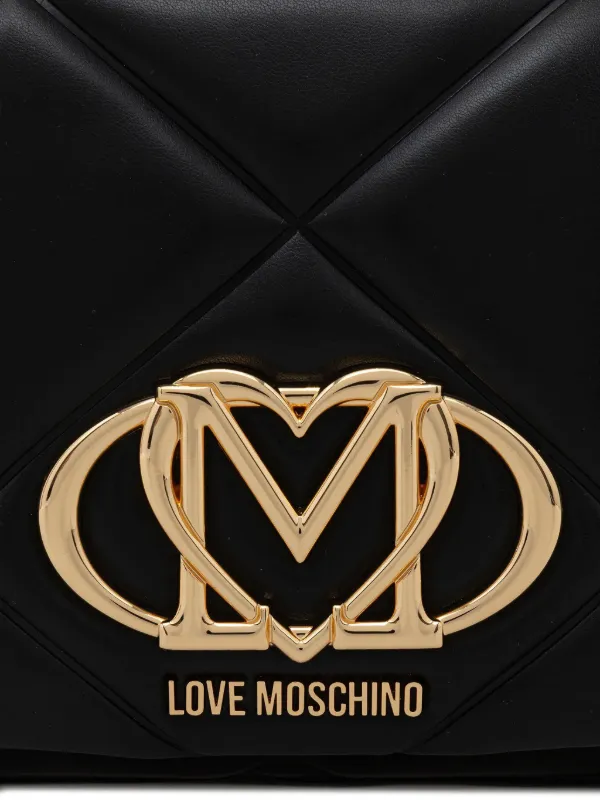 Love Moschino Quilted logo-detail Backpack | Black | FARFETCH HK