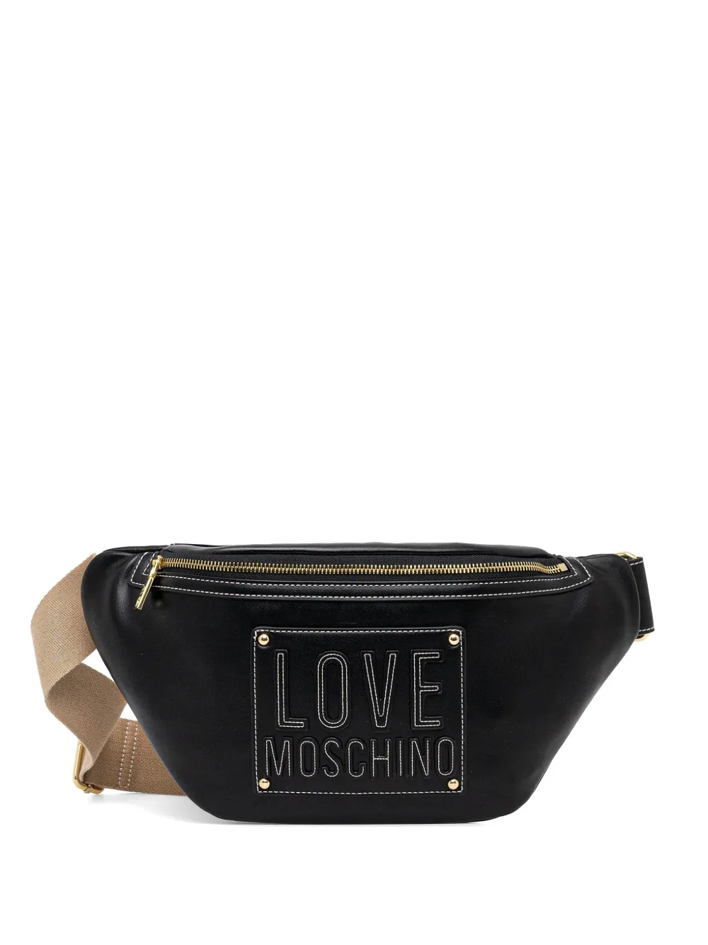 Love Moschino logo-detail zip belt bag - Nero
