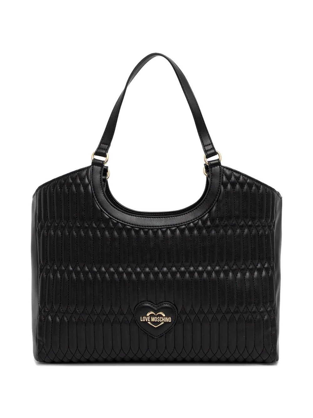 Love Moschino quilted heart-motif tote bag - Nero