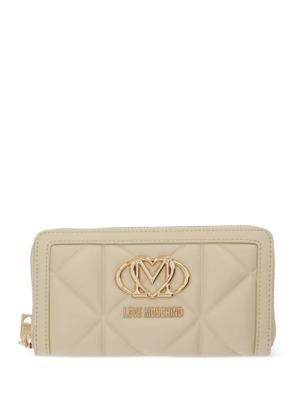 Love Moschino quilted logo-motif wallet - Toni neutri