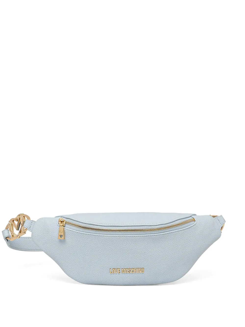 Love Moschino logo-plaque zip belt bag - Blu