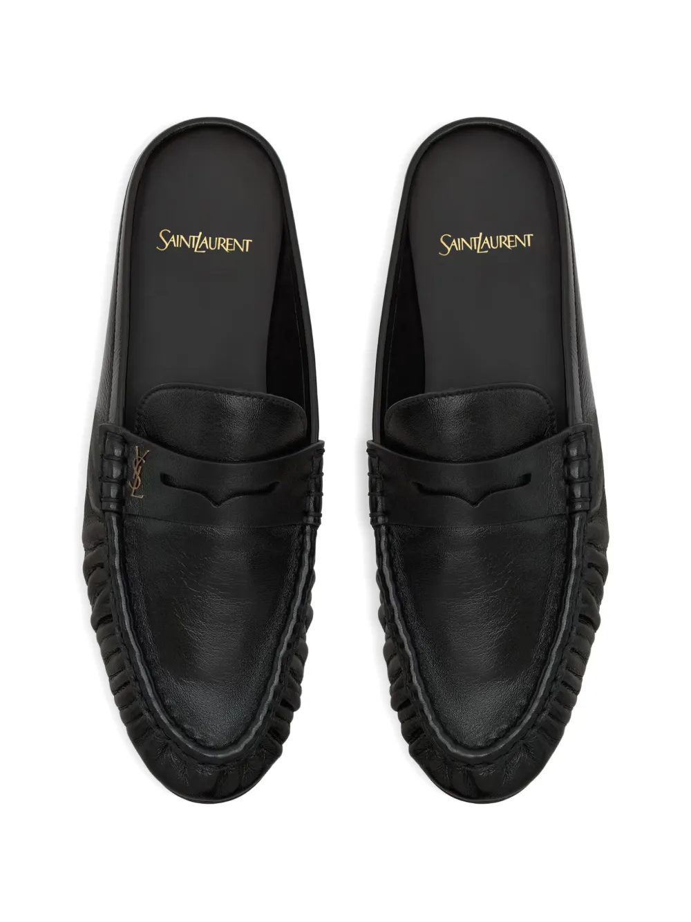Saint Laurent Le Loafer Cassandre muiltjes Zwart