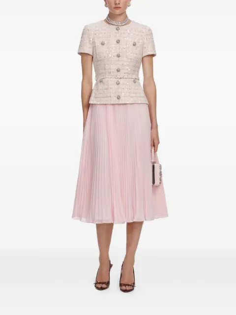 Self-Portrait embellished pleated midi dress