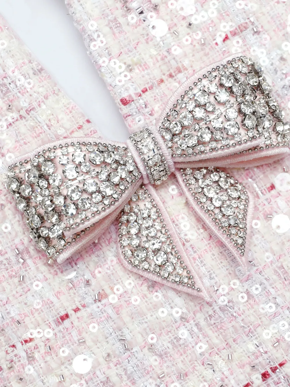 Bow-Detail Embellished Mini Dress