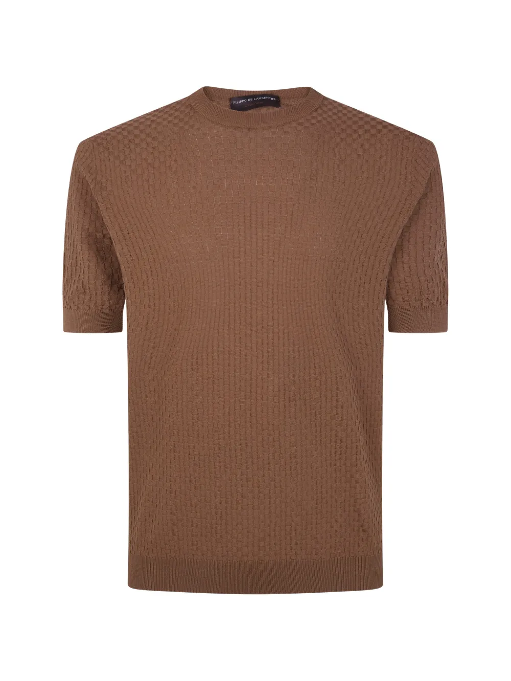 Filippo De Laurentiis checkered T-shirt - Marrone