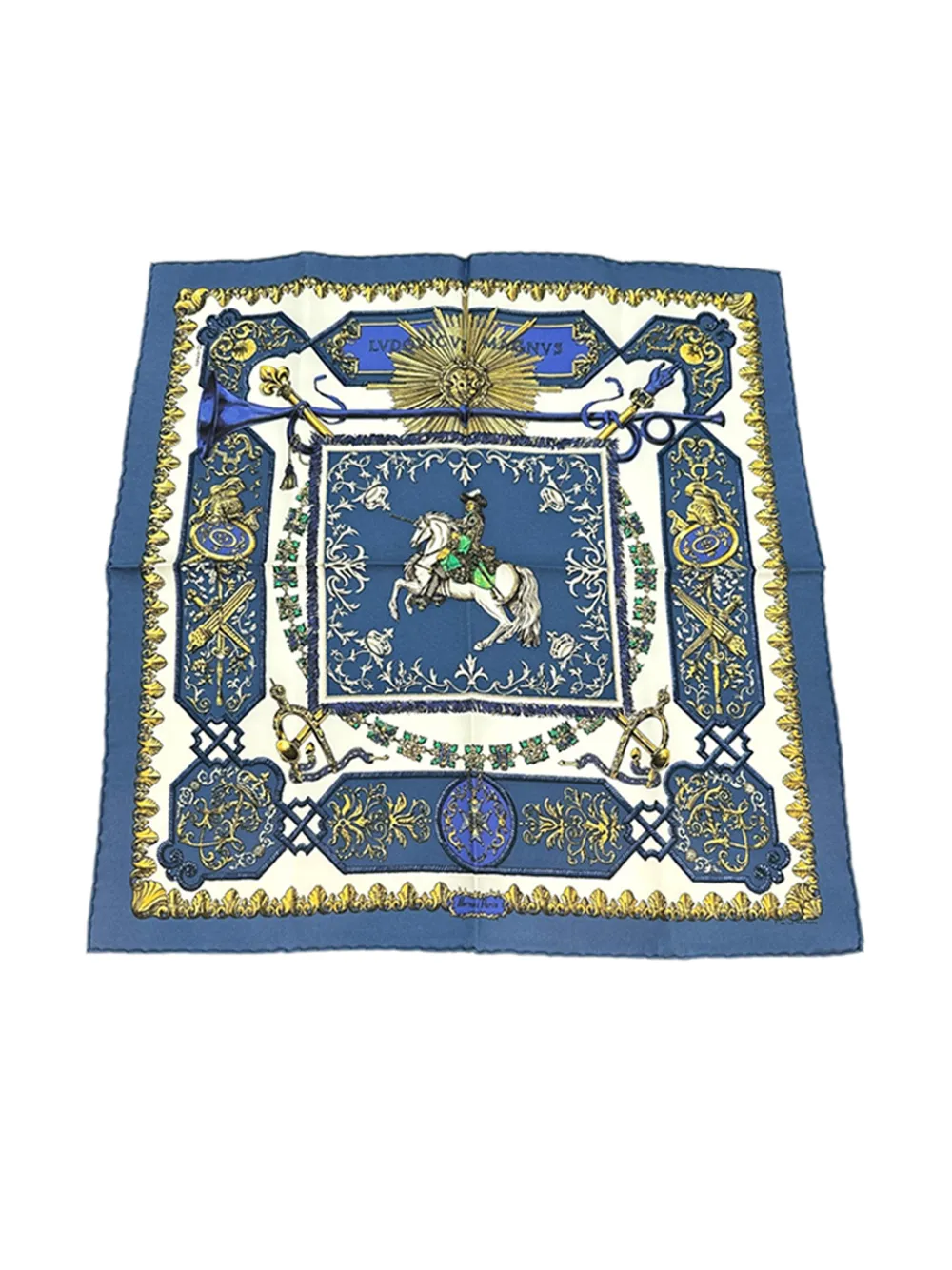 Hermès Pre-Owned 1986-1998 Ludovicus Magnus Silk handkerchief - Blu