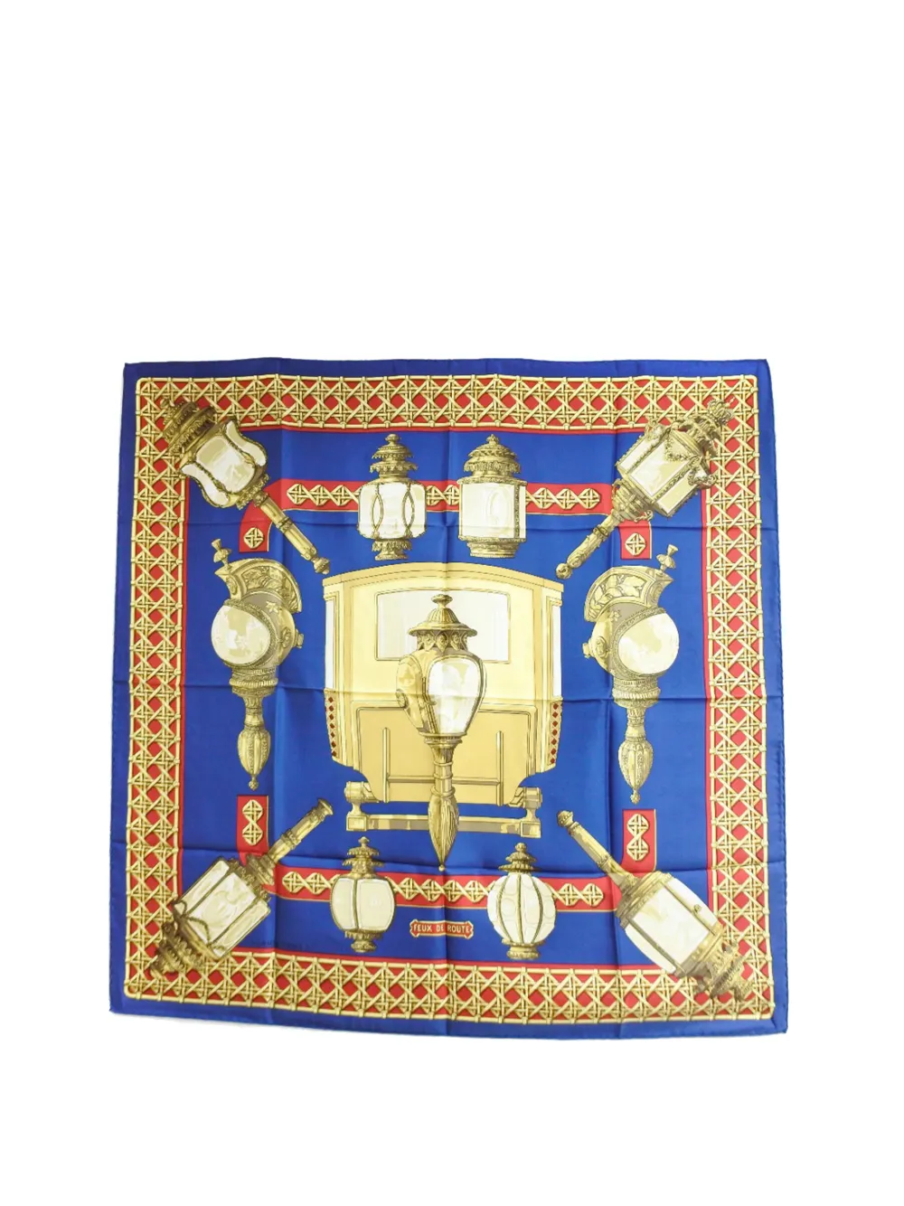 Hermès Pre-Owned 20th Century Feux de Route Silk Scarf 90 scarves - Blu