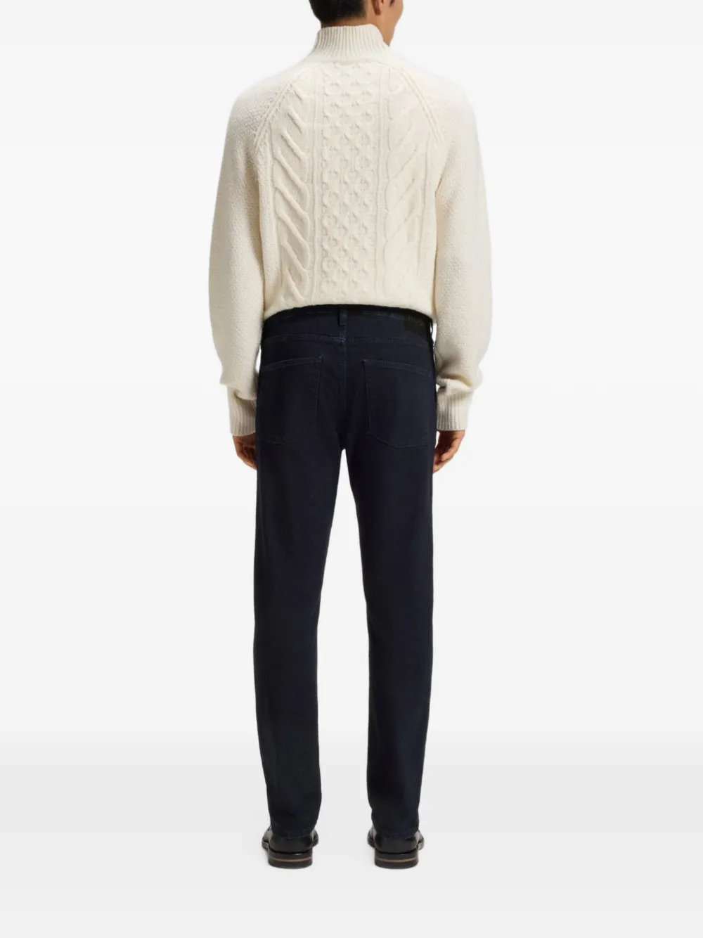 BOSS Slim-fit jeans met tonaal stiksel Blauw