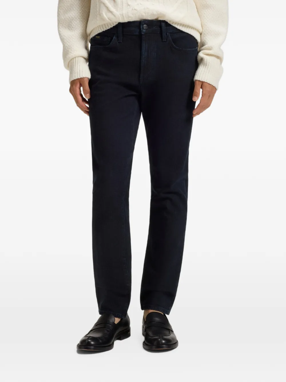 BOSS Slim-fit jeans met tonaal stiksel Blauw