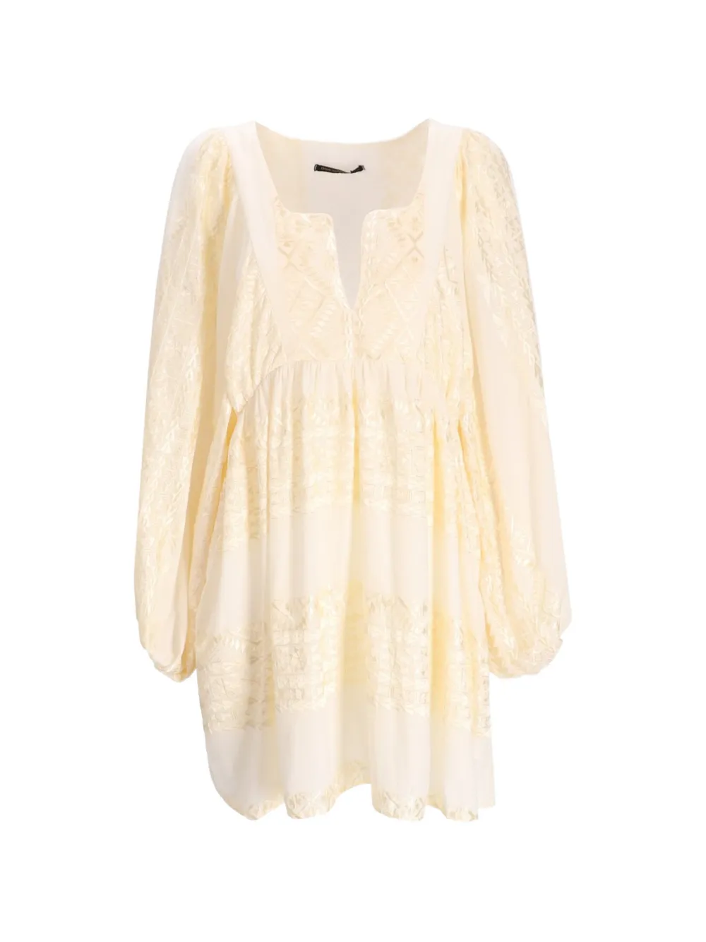 GREEK ARCHAIC KORI V -neck patterned dress - Toni neutri