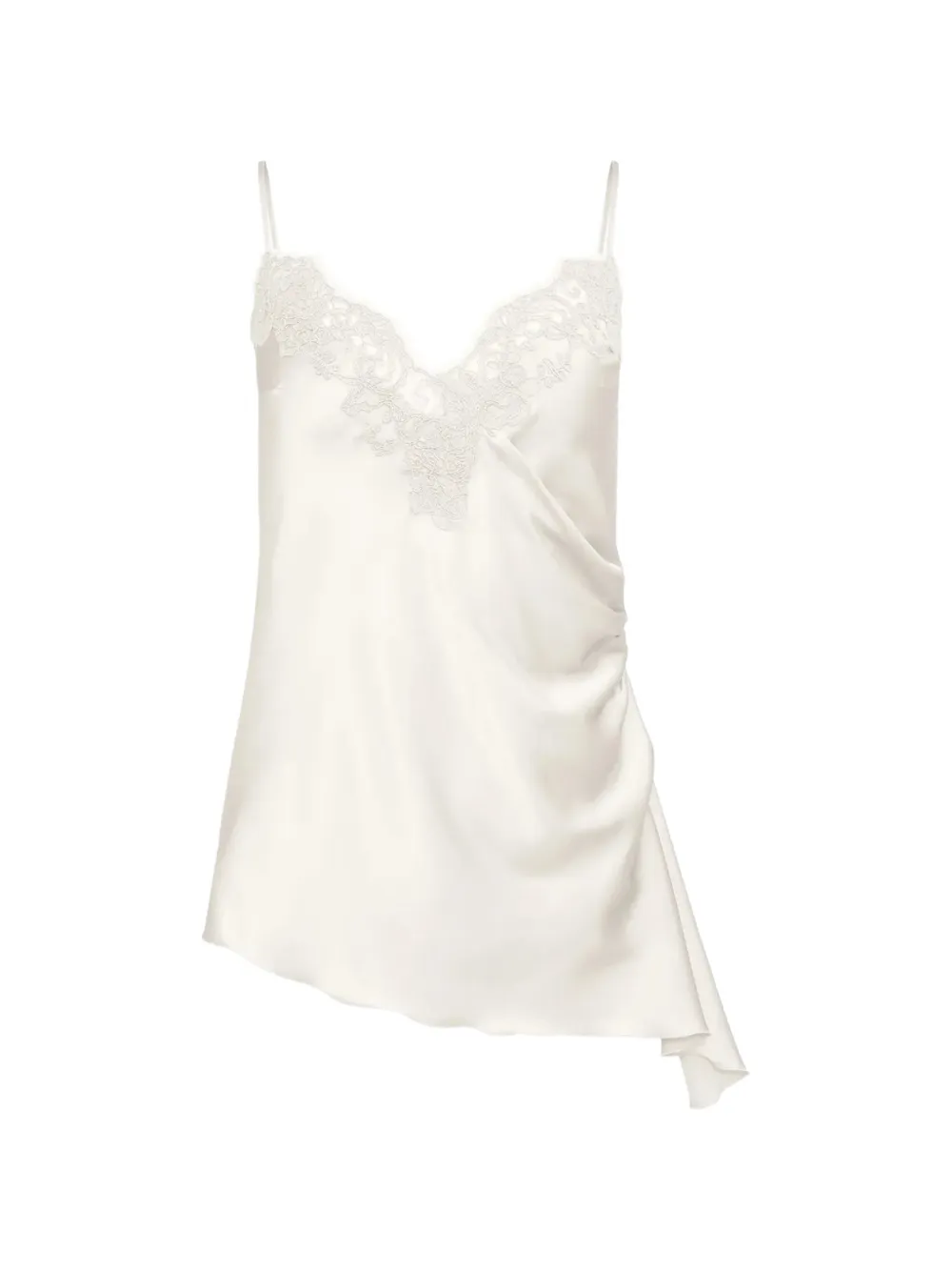 Ermanno Scervino lace draped silk blouse - Bianco