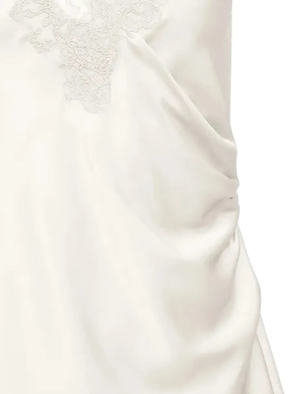  Ermanno Scervino Lace Draped Silk Blouse - White 