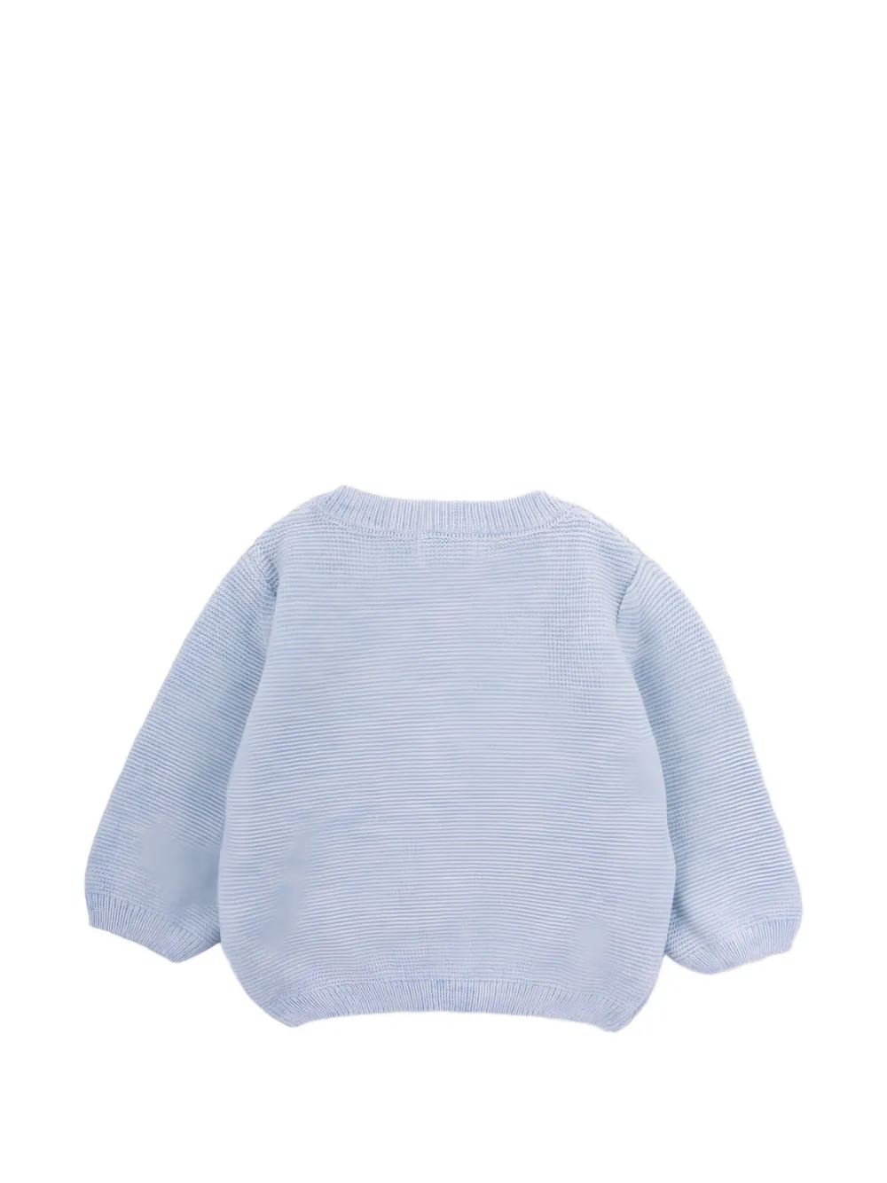  Knot Button V-neck Cardigan - Blue 
