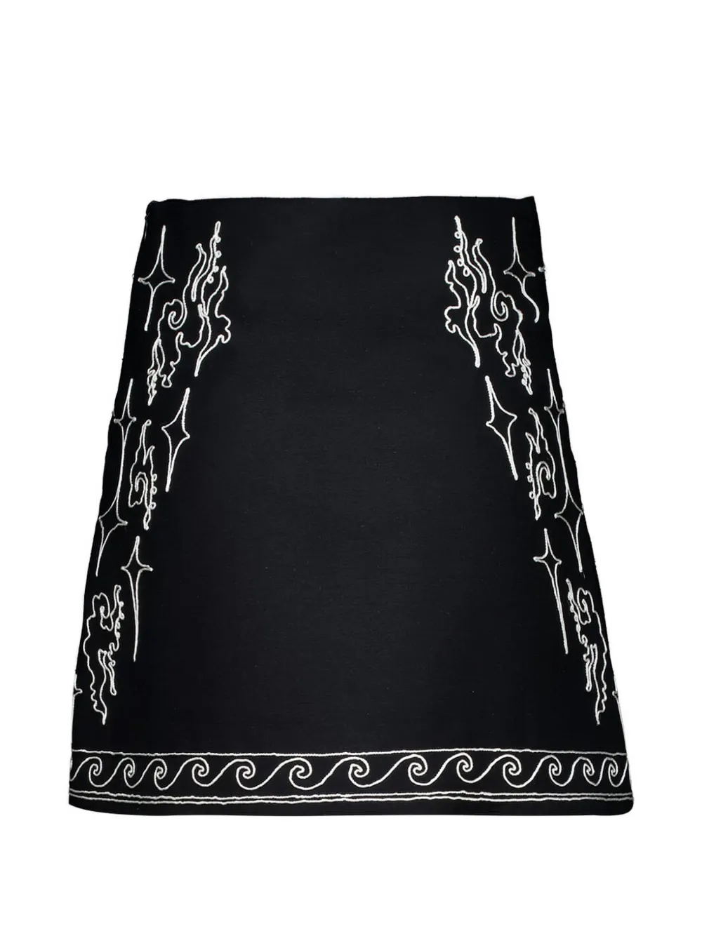 Zeus+Dione embroidery mini skirt - Nero