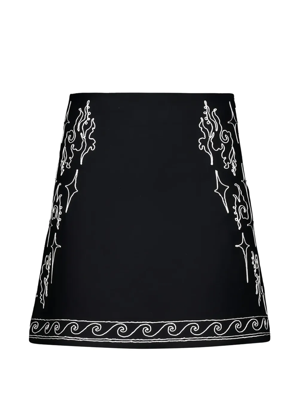  Zeus+dione Embroidery Mini Skirt - Black 