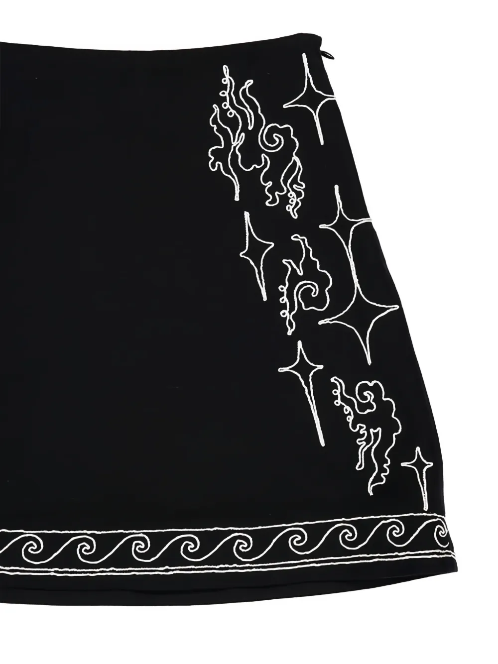  Zeus+dione Embroidery Mini Skirt - Black 