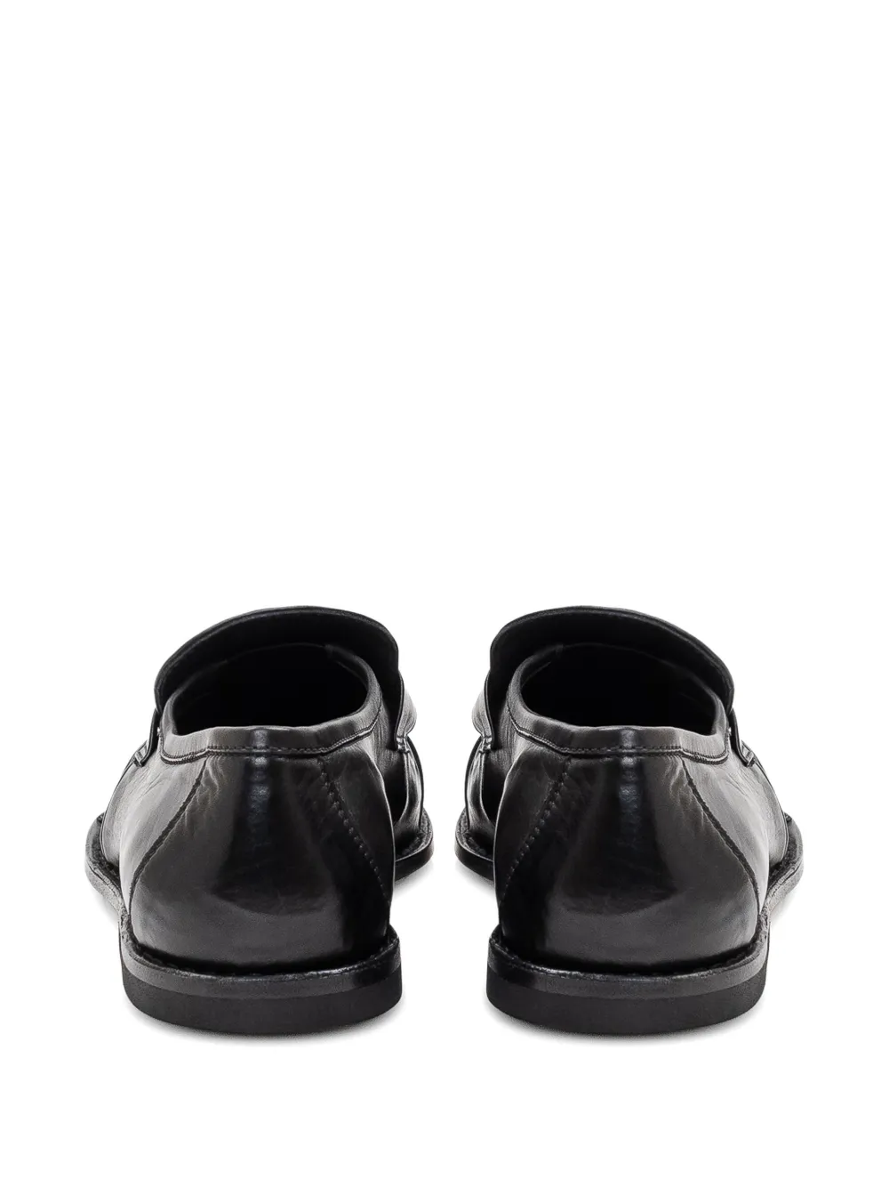  Ducanero Gathered Leather Loafers - Black 