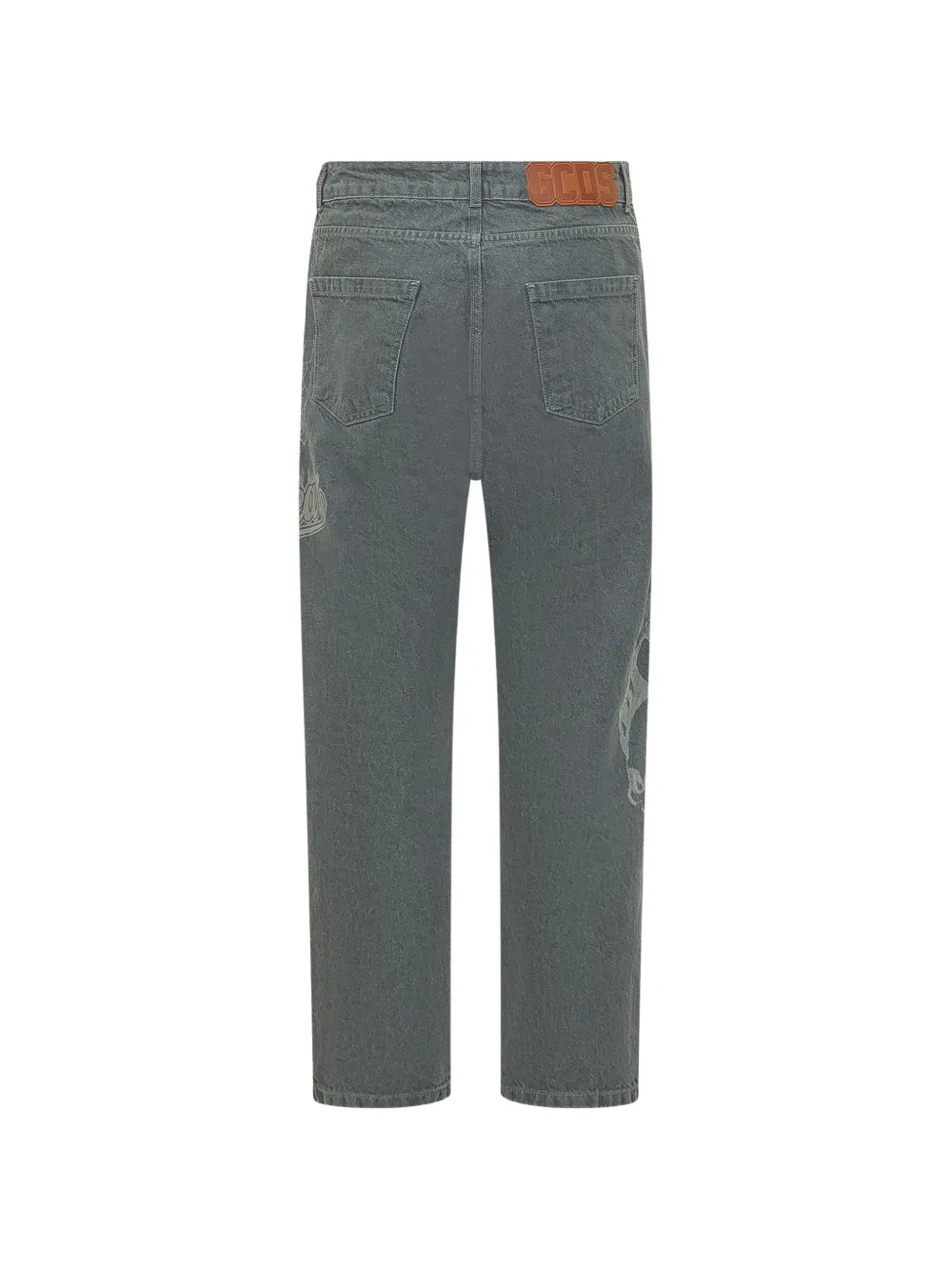 GCDS Jeans met vlammendetail Grijs