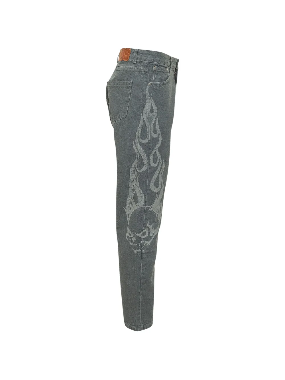 GCDS Jeans met vlammendetail Grijs