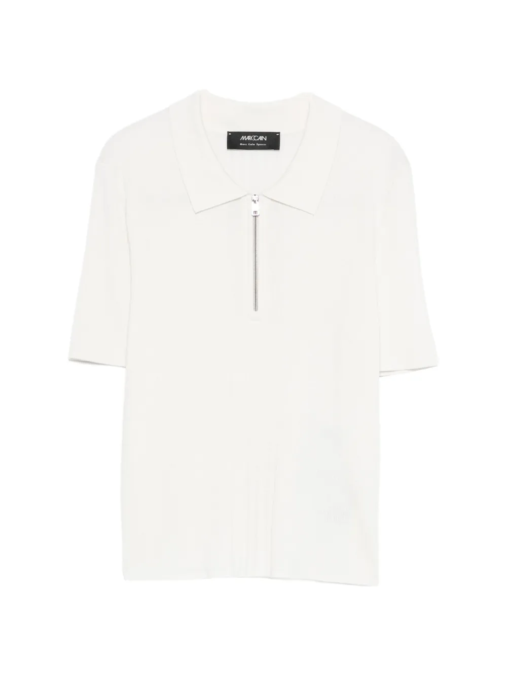 MARCCAIN Poloshirt mit Reißverschluss - Weiß
