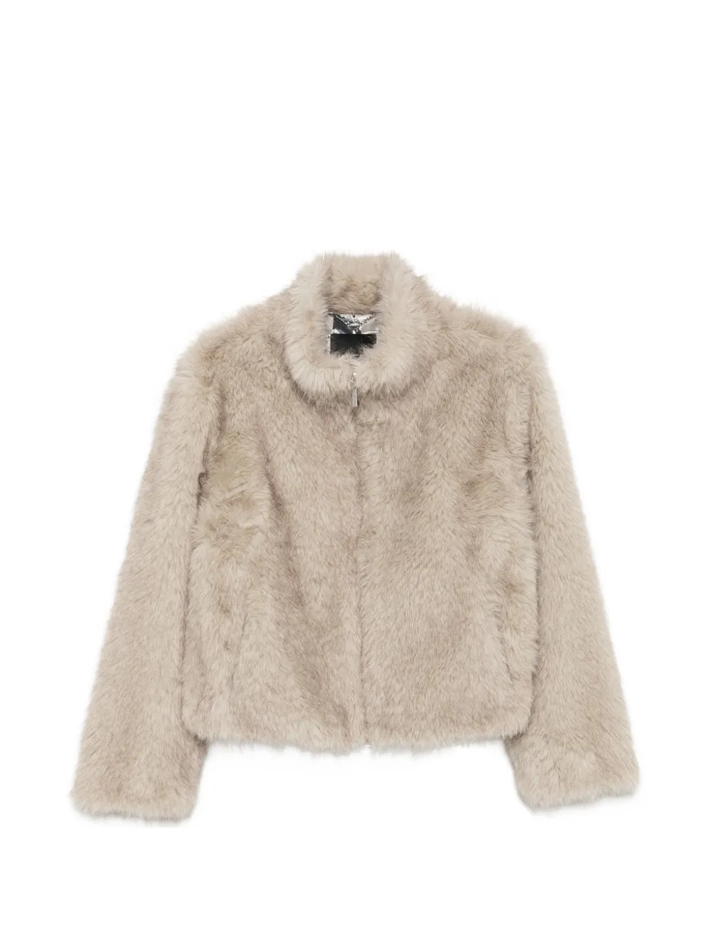MARCCAIN faux-fur funnel-neck jacket - Nude