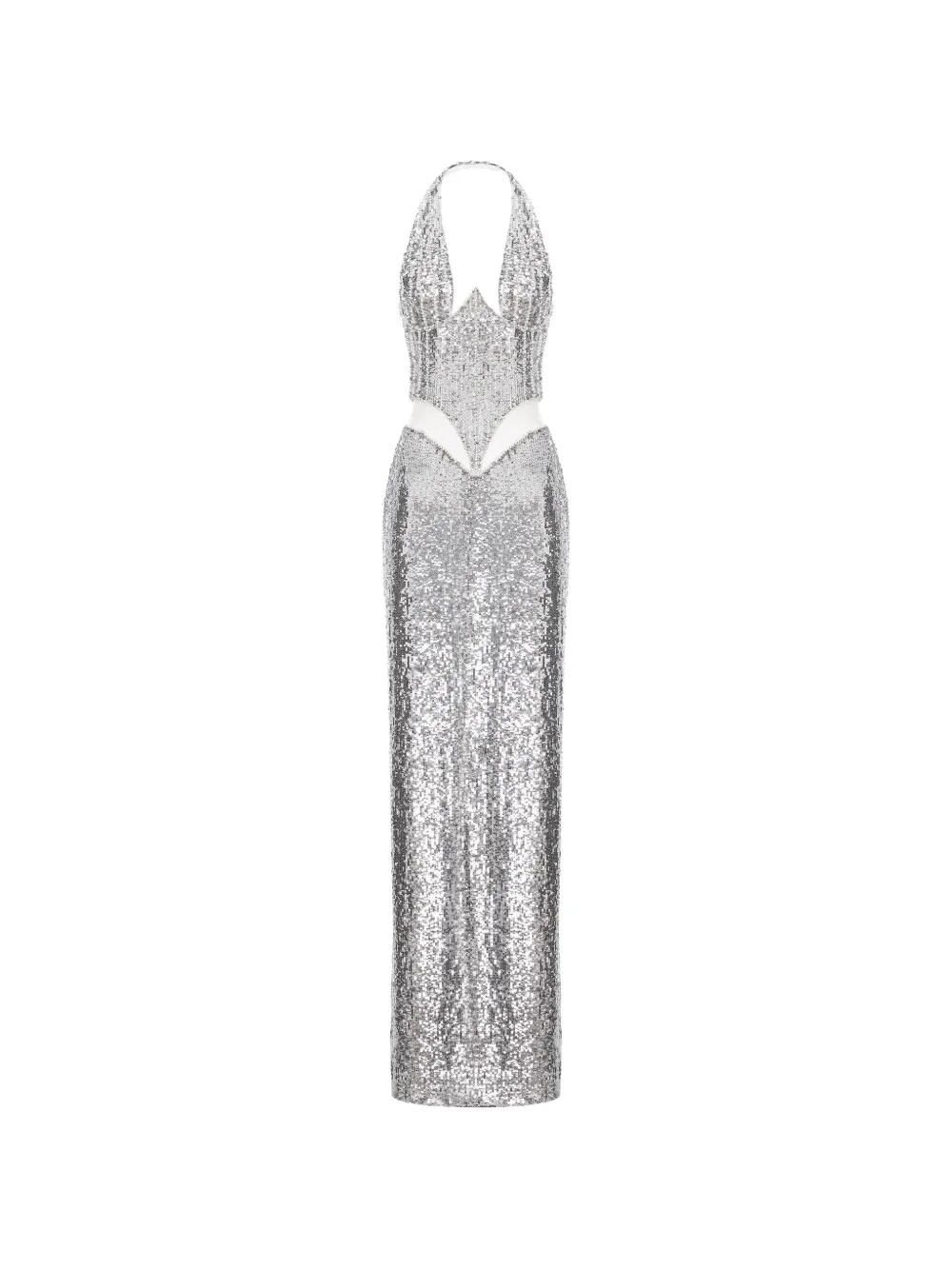 Cristina Savulescu Abito lungo The Glow con paillettes - Argento