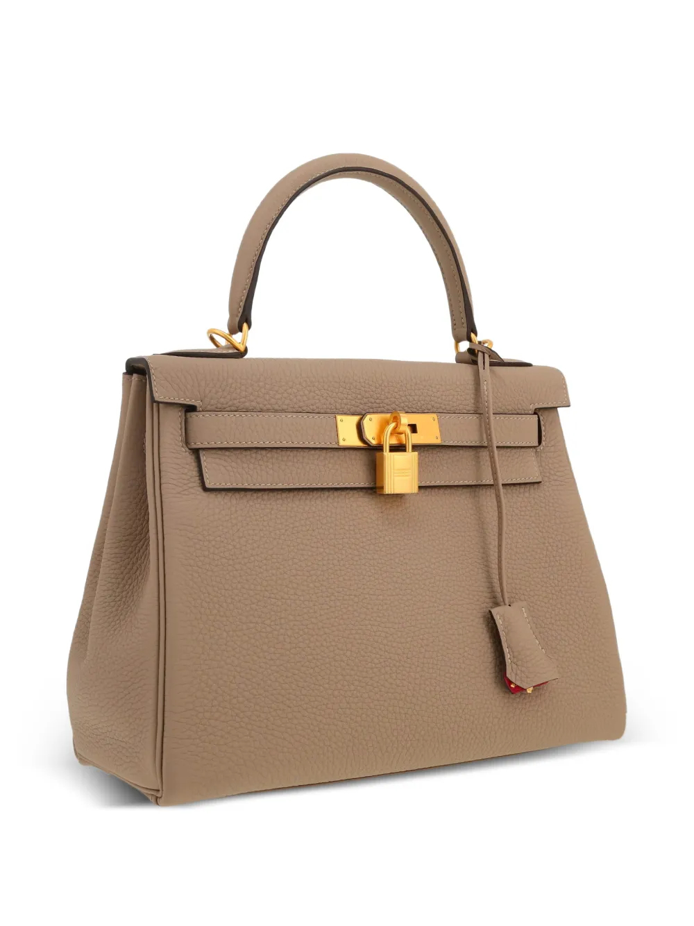 Hermès Pre-Owned 2024 Kelly leren handtas met handgreep Beige