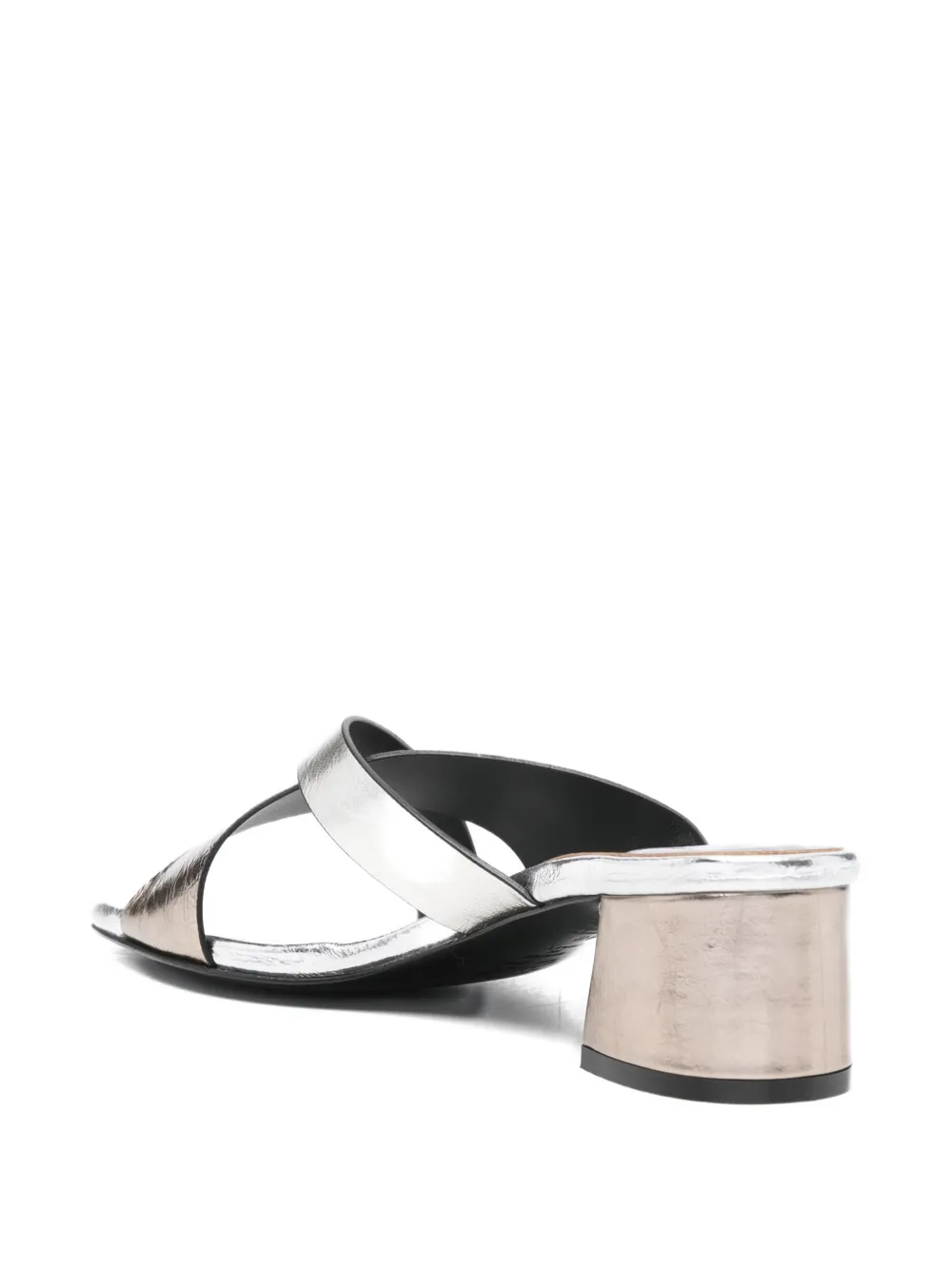  Donnarì Crossover-strap Leather Sandals - Silver 