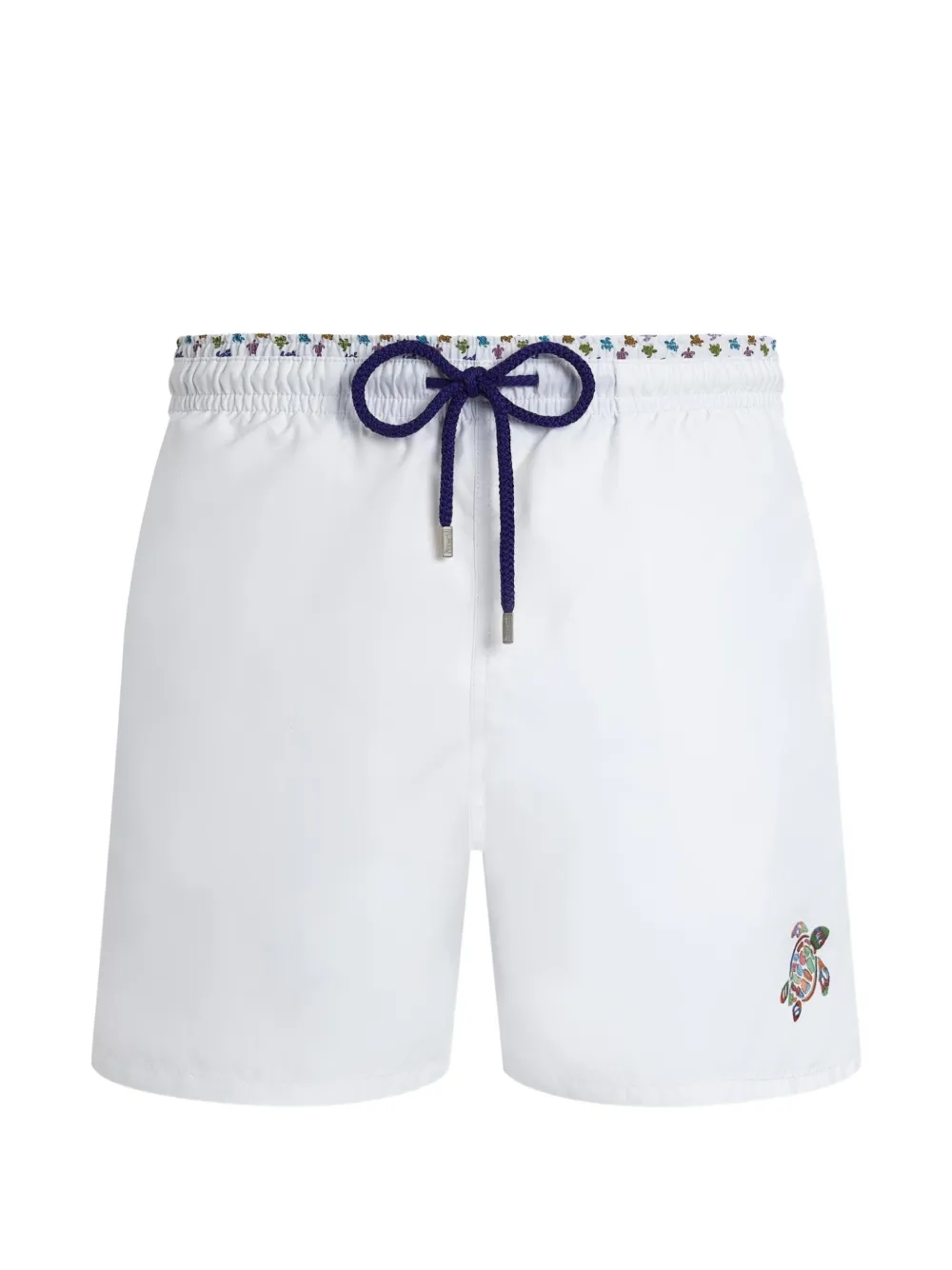 Vilebrequin turtle-embroidery drawstring swim shorts - Bianco
