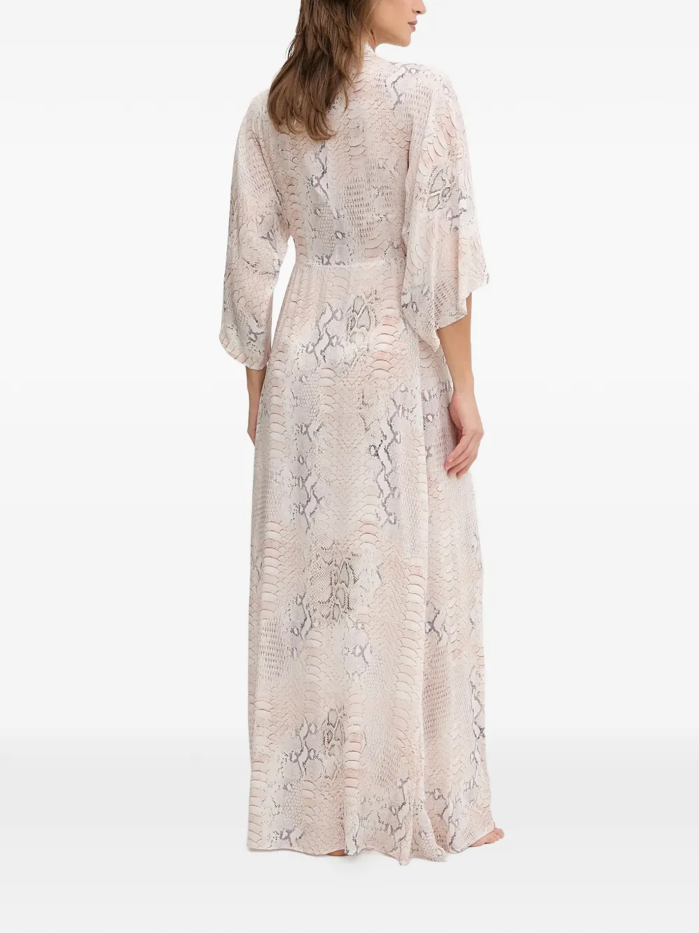 Melissa Odabash Wisdom maxi-jurk met print Beige