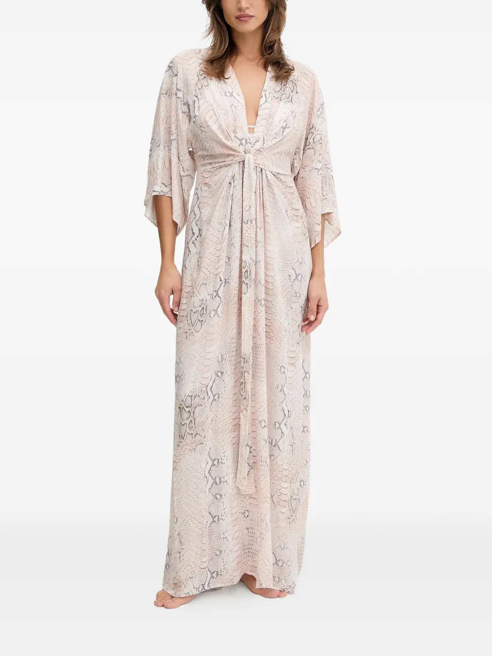 Melissa Odabash Wisdom printed maxi dress - Toni neutri
