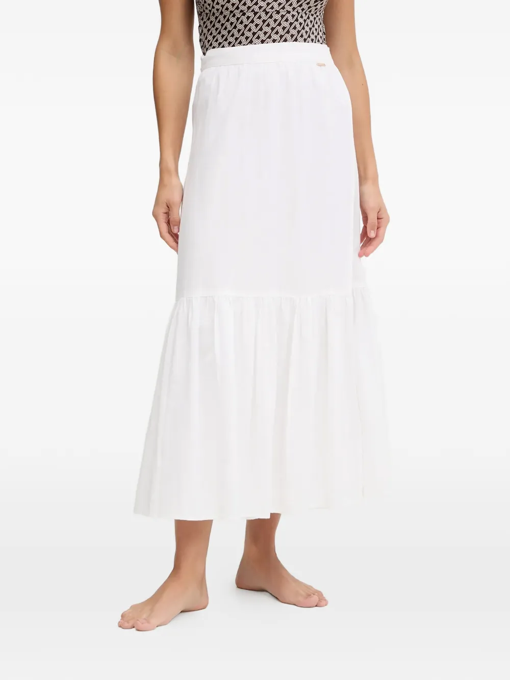 Melissa Odabash Monroe tie-fastening midi skirt - Bianco