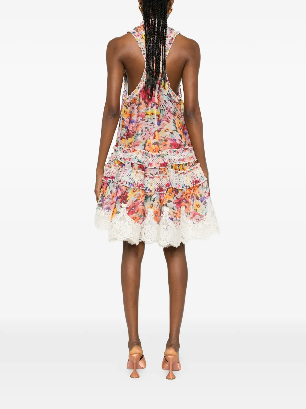 ZIMMERMANN Mini-jurk met bloemenprint Wit