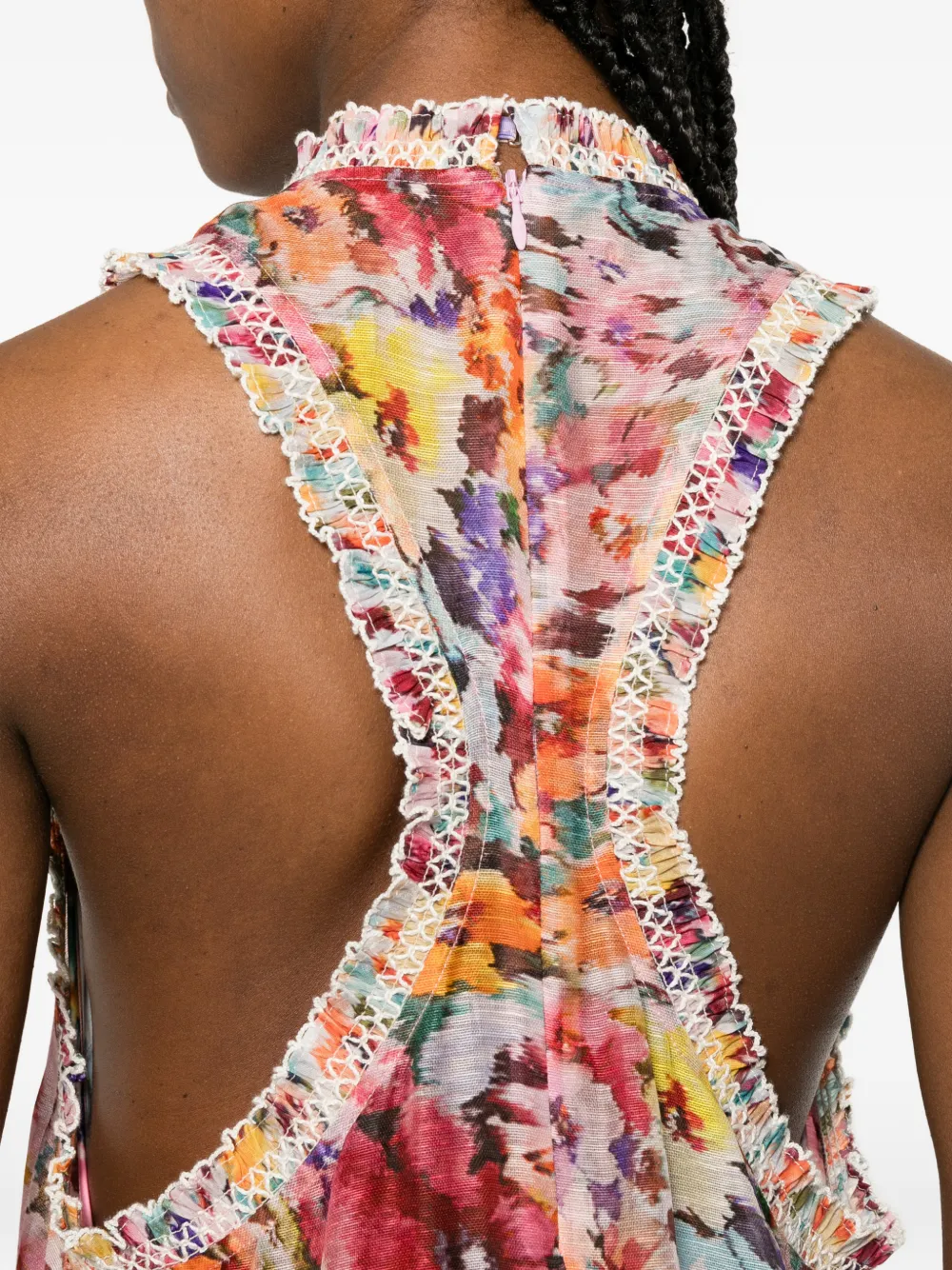 ZIMMERMANN Mini-jurk met bloemenprint Wit
