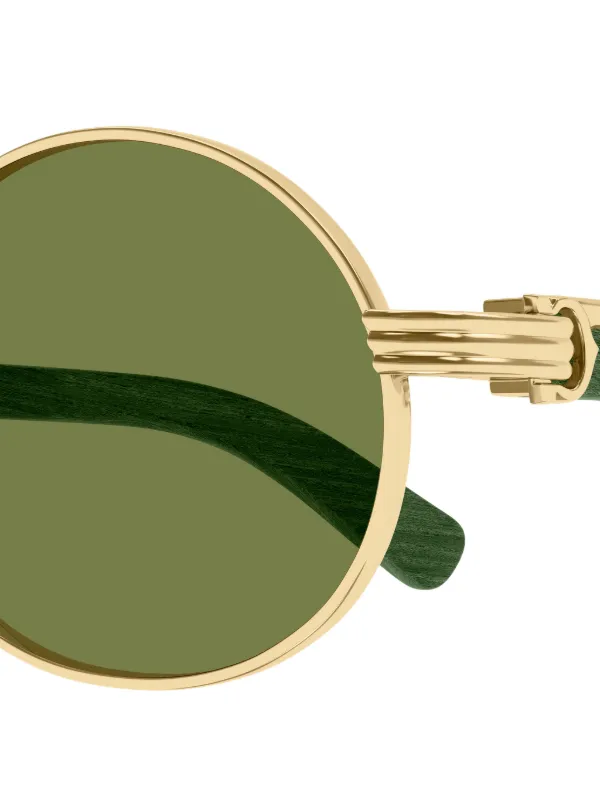 Cartier Eyewear round-frame Sunglasses | Gold | FARFETCH display picture 3