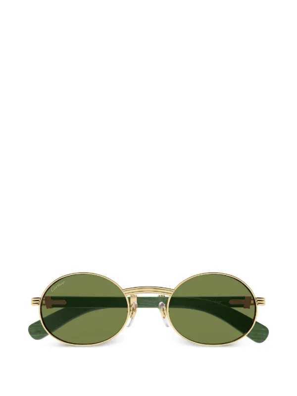 Cartier Eyewear ラウンドフレーム サングラス | ゴールドトーン 