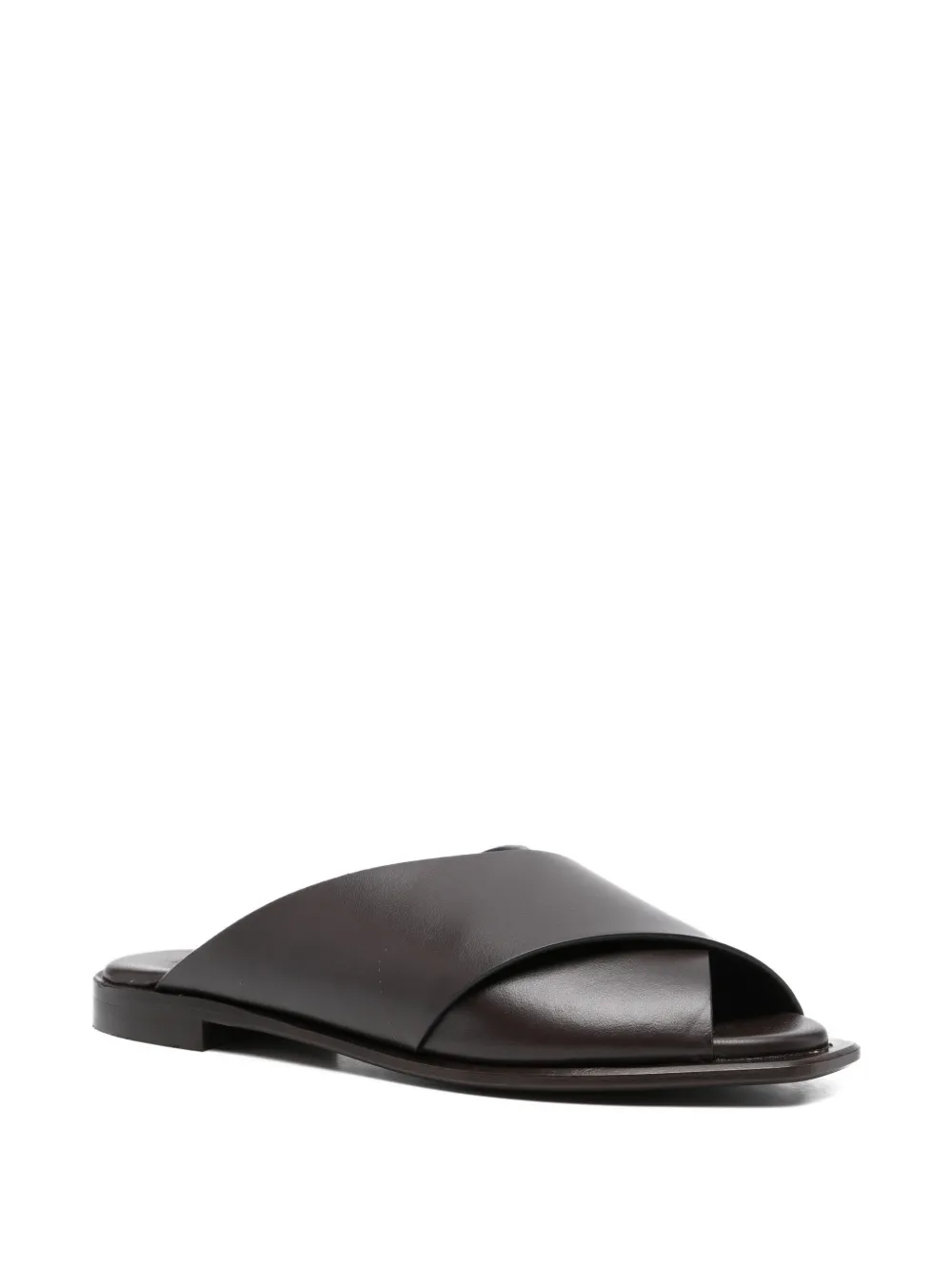  Donnarì Crossover Leather Sandals - Brown 